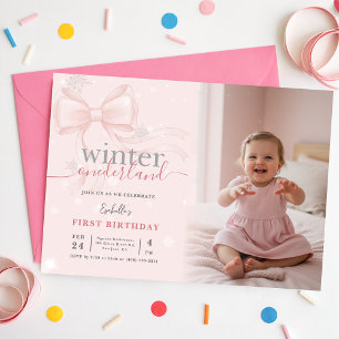 Invitación de cumpleaños Winter ONEderland Foto La