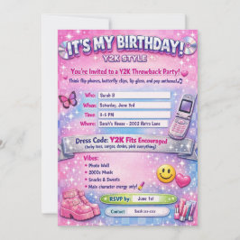 Invitación de cumpleaños Y2K 2000's
