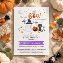 Invitación de cumpleaños y Halloween para el 1er c