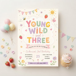 Invitación de cumpleaños Young Wild and Three