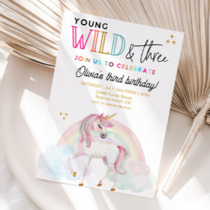 Invitación de cumpleaños Young Wild & Three Unicor