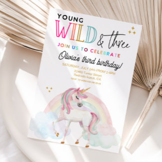 Invitación de cumpleaños Young Wild & Three Unicor