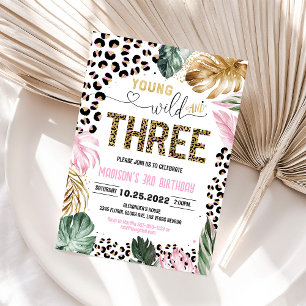 Invitación de cumpleaños Young Wild y Three Leopar