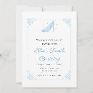 Invitación de cumpleaños zapatilla de la princesa 