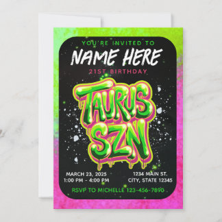 Invitación de cumpleaños Zodiac de Tauro