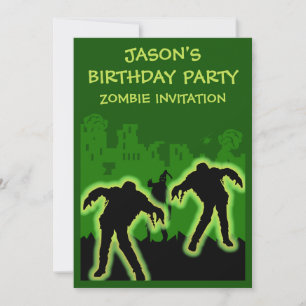 Invitación de cumpleaños zombi para niños
