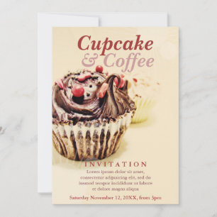 Invitación de Cupcake de Chocolate y Fudge