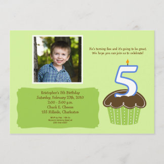 INVITACIÓN DE CUPCAKE FOTO DE 5 AÑOS