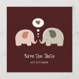 Invitación de Cute Elephants - Guardar la fecha