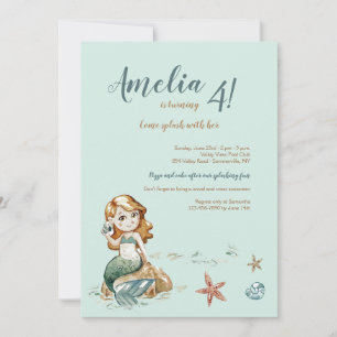 Invitación de Cute Little Mermaid