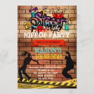 Invitación de cuto hiphop cumpleaños