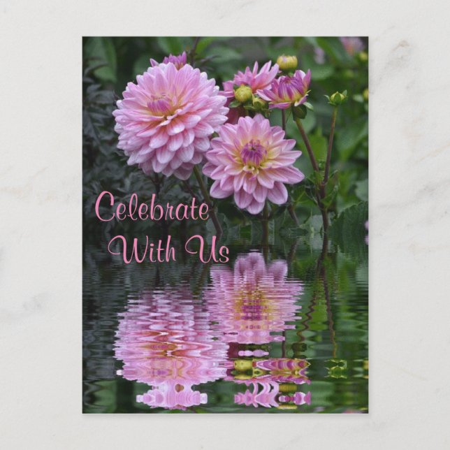 Invitación de Dahlia "Celebra con nosotros" (Anverso)