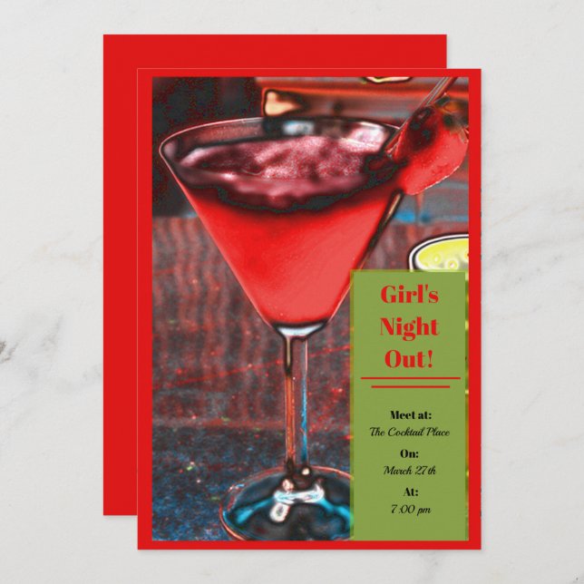 Invitación de Daiquiri de Fresa (Anverso / Reverso)