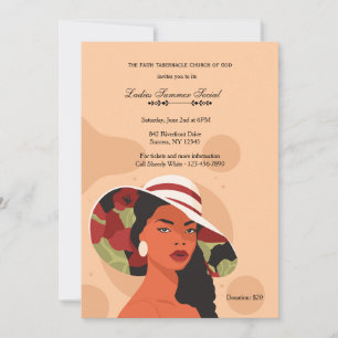 Invitación de dama afroamericana con sombrero