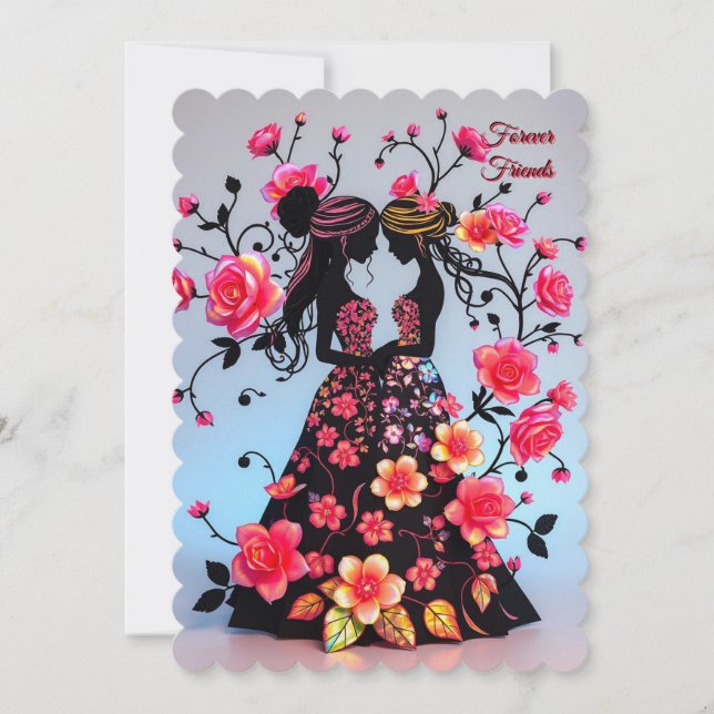 Invitación de dama de honor, Amigas para siempre (Anverso)