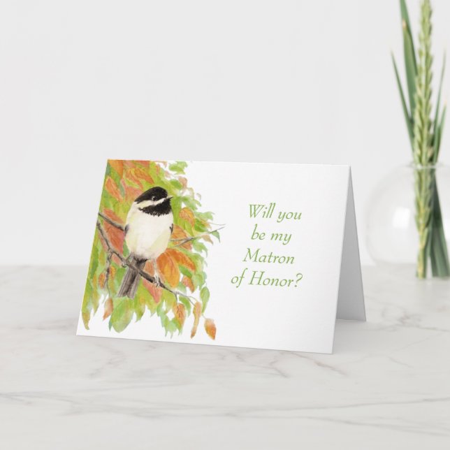 Invitación de Dama de Honor Carbonero de Otoño Acu (Anverso)