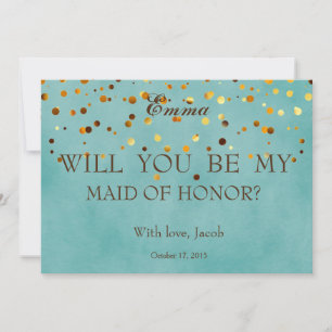Invitación de Dama de Honor con Brillantes de Oro