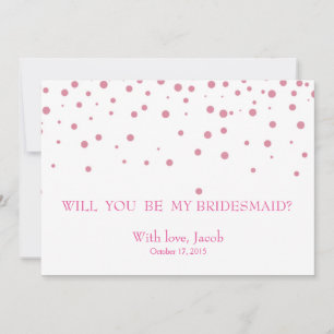 Invitación de Dama de Honor con Brillo Rosa