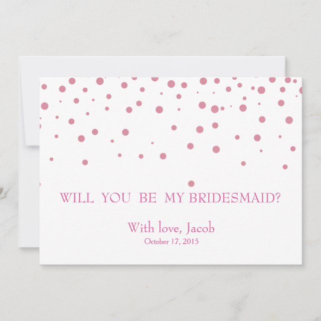 Invitación de Dama de Honor con Brillo Rosa (Anverso)
