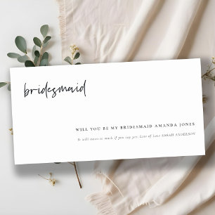 Invitación de dama de honor con caligrafía para ce