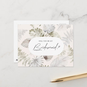 Invitación de Dama de Honor con Foliaje Tropical L