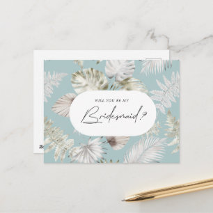 Invitación de Dama de Honor con Foliaje Tropical L