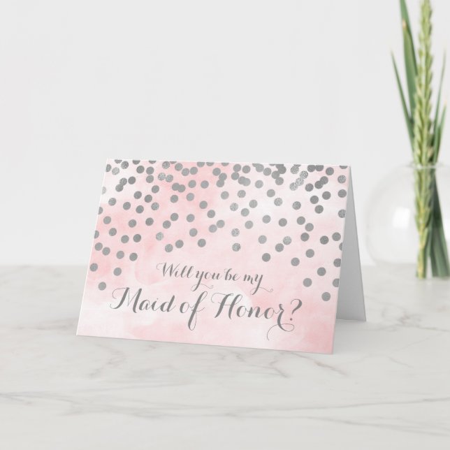 Invitación de Dama de Honor con Motivo de Acuarela (Anverso)