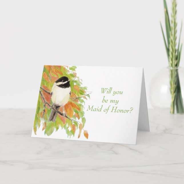 Invitación de Dama de Honor de Carbonero de Otoño  (Anverso)