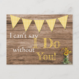 Invitación de dama de honor de Gingham y Girasol R