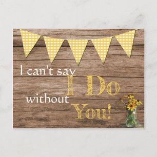 Invitación de dama de honor de Gingham y Girasol R
