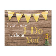 Invitación de dama de honor de Gingham y Girasol R