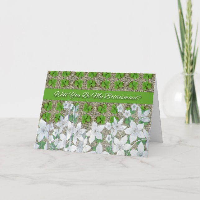 Invitación de dama de honor para boda del Día de S (Anverso)