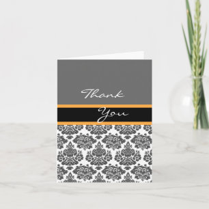 invitación de damasco negro, tarjeta de agradecimi