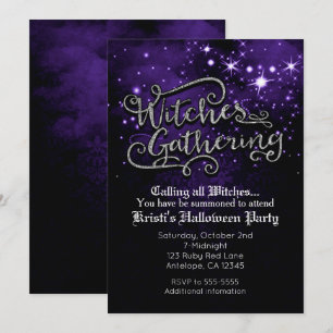Invitación de Damasco Negro y Morado de Reunión de