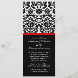 Invitación de Damasco Roja del 40º Aniversario