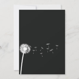 Invitación de Dandelion Wish Black and White Weddi