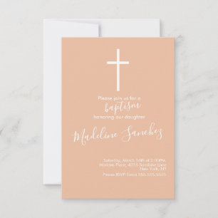 Invitación de dedicación de bebé de cruz de bautis