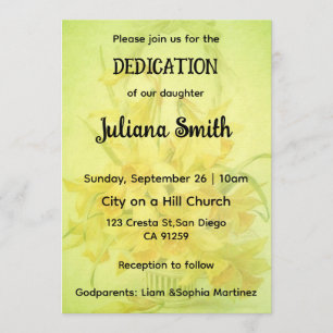 Invitación de dedicación girasol brillante lima ve