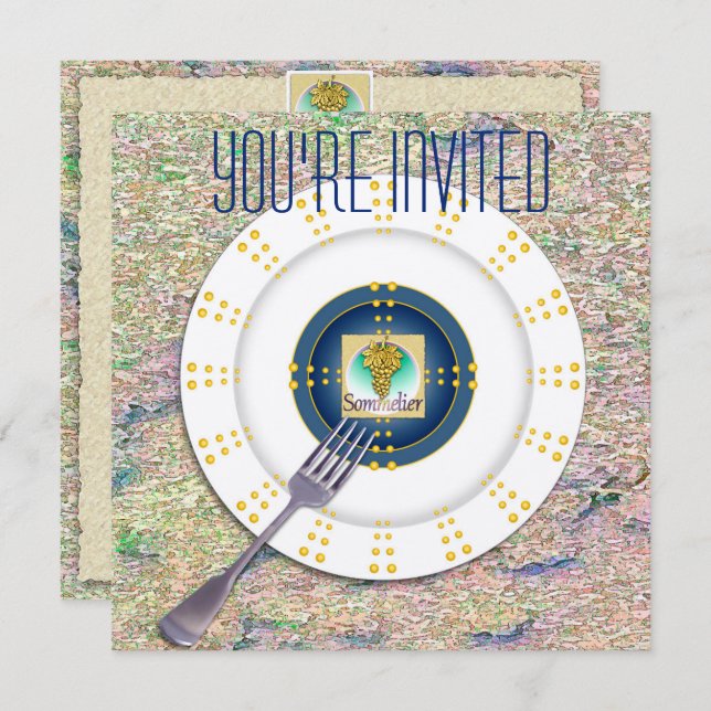 Invitación de degustación de vino de símbolo somme (Anverso / Reverso)