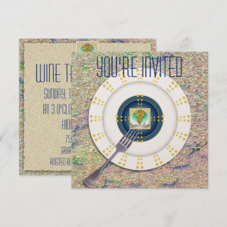 Invitación de degustación de vino de símbolo somme