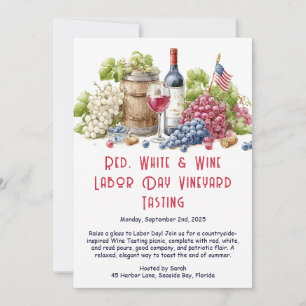 Invitación de degustación de vino del Día del Trab