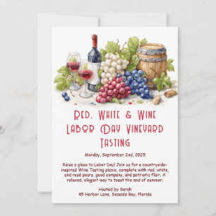 Invitación de degustación de vino del Día del Trab