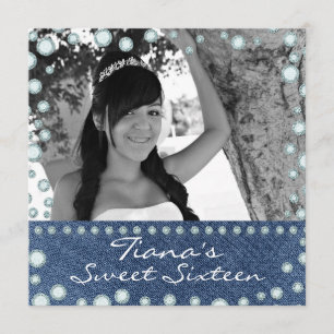Invitación de Denim Diamonds con imagen para Sweet