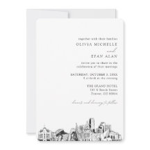 Invitación de Denver Boda Elegant Skyline