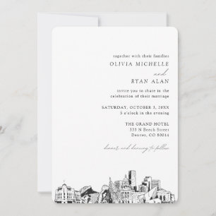 Invitación de Denver Boda Elegant Skyline