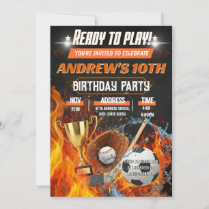 Invitación de deporte All Star para fiesta de cump
