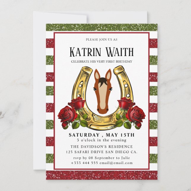 Invitación de Derby Party (Anverso)