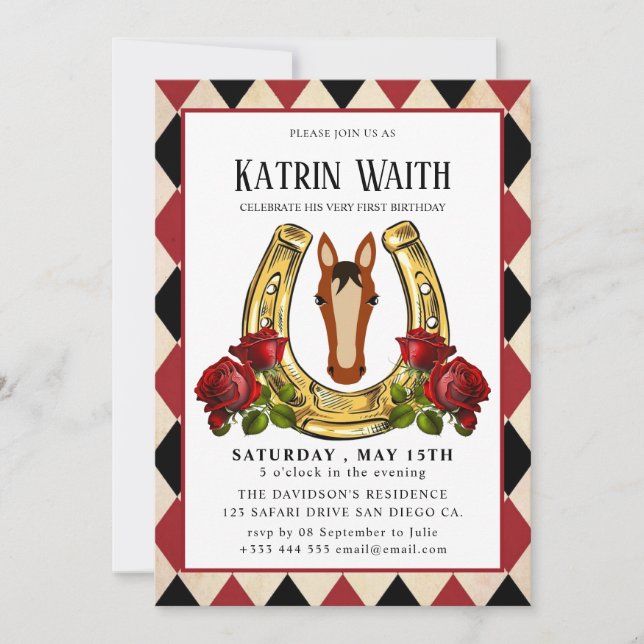 Invitación de Derby Party (Anverso)