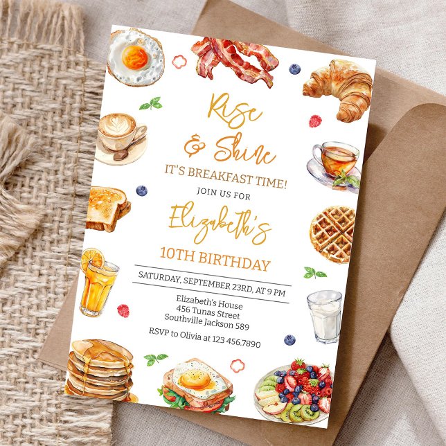 Invitación de desayuno brunch cumpleaños (Subido por el creador)