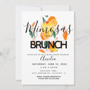 Invitación de Desayuno Brunch de Mimosa Dibujada a